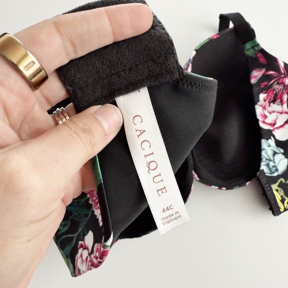 [Cacique] Floral Back Smoother Lightly Lined Full Coverage Underwire Bra Sz 44C - Picture 8 of 9